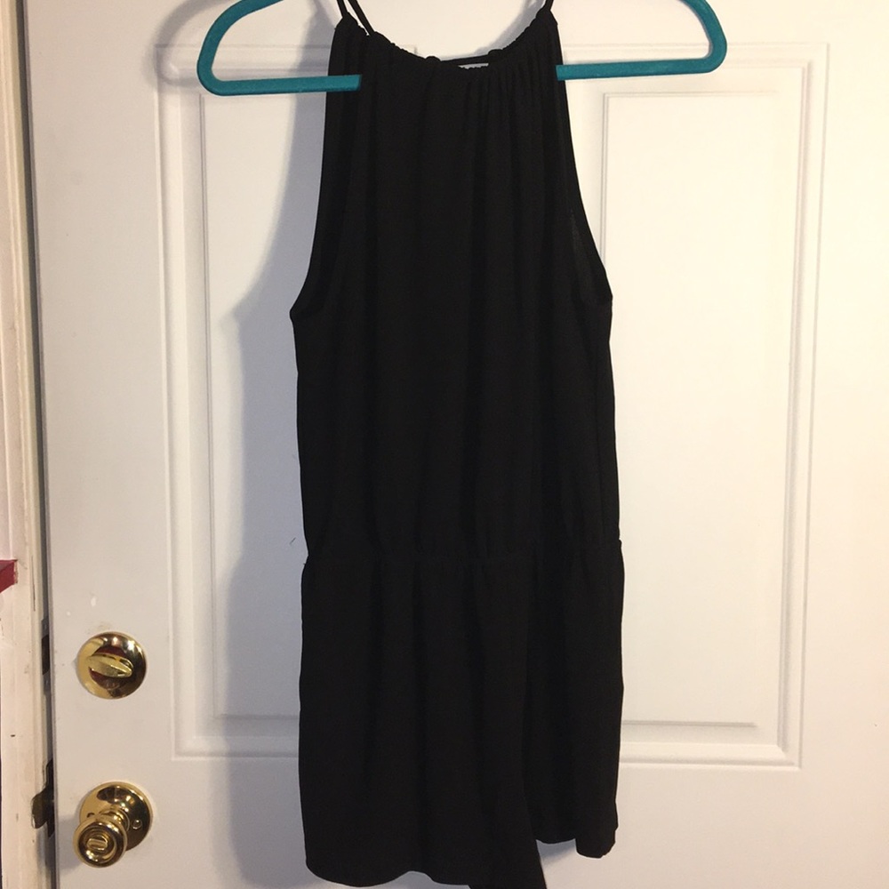 New Forever 21 one Piece Black Shorts Romper SZ L